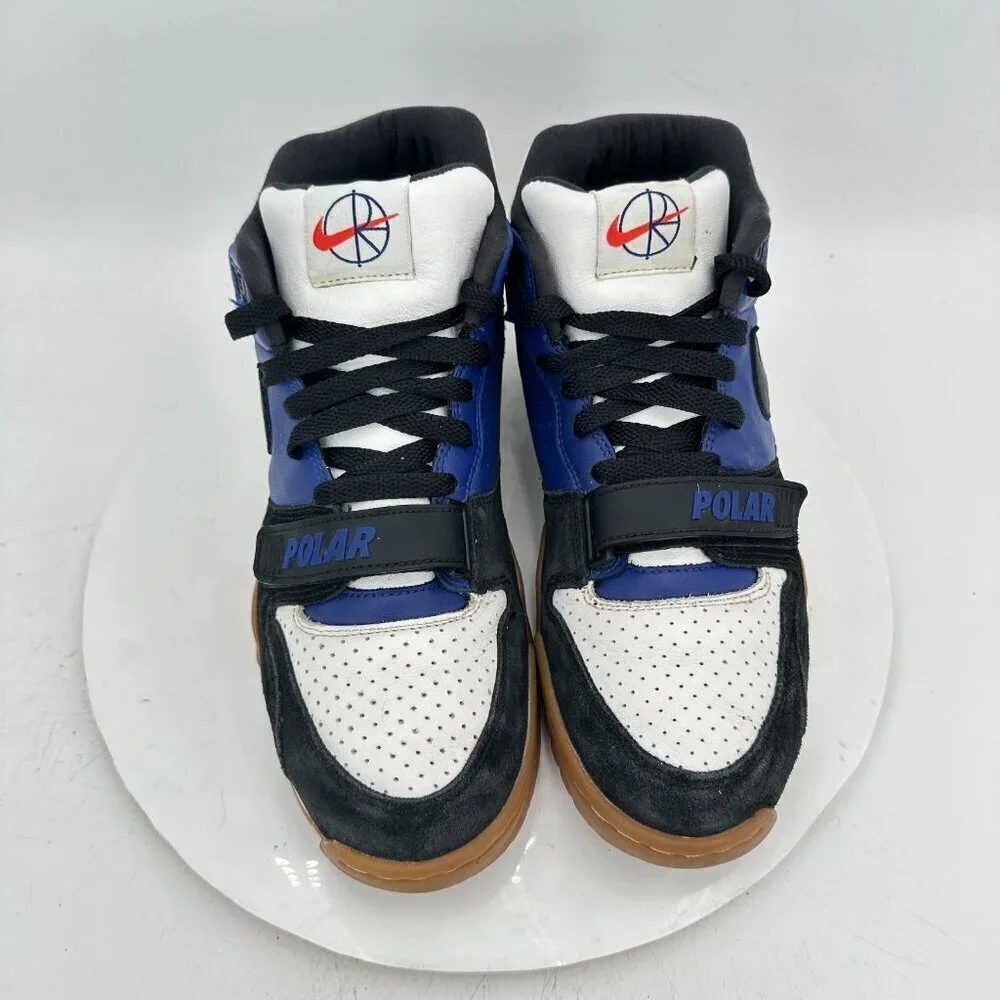 Nike Polar Skate Co x Air Trainer 1 Men Size 9 CI6892 001 Black Royal Blue Shoes